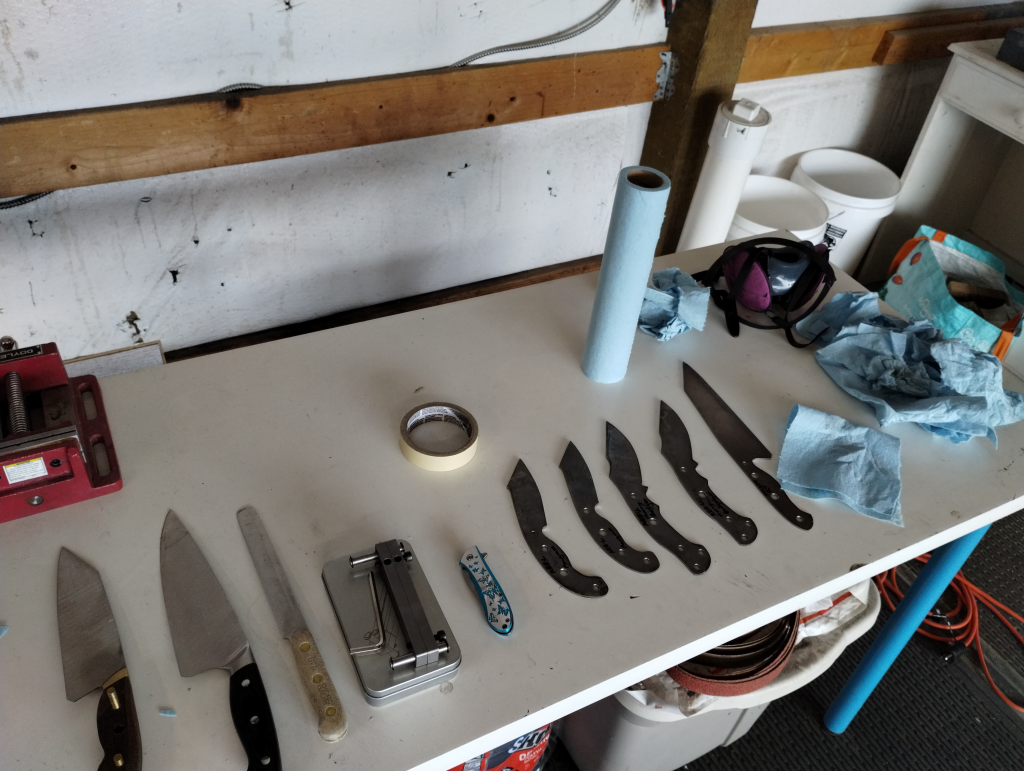 an image of Josh's knife table. Order a Custom Knife now!