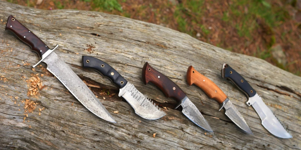 an image of hunting knives. What is the best steel for hunting knives?